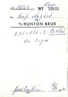 Levering av or (ørder) til Hunton på Gjøvik (1960).