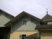 Hus i sveitserstil i Genève i Sveits, del av større gårdsanlegg i samme stil. Foto: Stig Rune Pedersen
