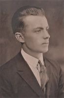 Ann Isaksen Greitzer: "My father's father, and Fredrik and Kristine's son - Ingart Isaksen. He met my grandmother Gudrun Steinersen and married in 1925, and later had two sons and a daughter. In all the pictures I have of him when he was young, he was a very affectionate father and loved his children so much. He was always holding them when they were very small. My dad tells this story: "My first memory of him is him trying to get me to eat green beans. He would tell me "this is a load of Norway Spruce" and the next forkful was "Ponderosa Pine". He was a very gentle man totally devoted to my mother. While not a great reader he loved Sherlock Holmes. He told us stories of the great detective to put us to sleep."