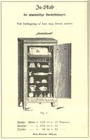 Annonse for isskap. Isen ble lagt øverst, slik at den kalde lufta kunne synke.