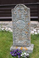 Gravsteinen til Jakob B. Klukkstad, hoggen av Einbu