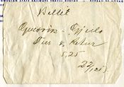 Unntaksvis kunne billettene være av den enklere typen. Tur/returbillett Gulsvik-Geilo under den midlertidige driften fra 21.12.1907. Ukjent/NJM
