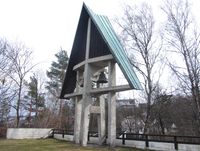 Støpul ved Jar kirke i Bærum (1961). Foto: Stig Rune Pedersen