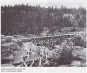 Jernbanebru på Hovedbanen nord for Dal 1853. Kilde: Jernbanemuseet