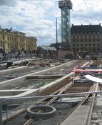 Jernbanetorget i 2008: omfattende vegarbeider. Foto: Stig Rune Pedersen
