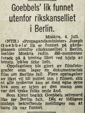 Joseph Goebbels Aftenposten NTB 4 juli 1945.JPG