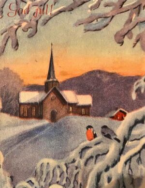 Julekort med kirke av Paul Lillo-Stenberg.jpg