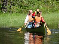 Padler ned elven Sorka mot Femunden. Foto Morgan Nilsson