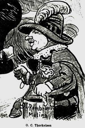 Karikatur av tegneren Ole Christoffer Thorkelsen ca 1910.jpg