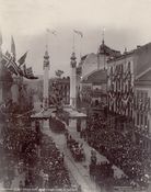 Kongejubileet i 1897. Æresporten på Egertorget. Foto: Severin Worm-Petersen