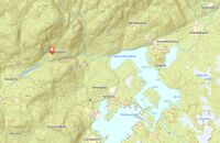 Kart som viser beliggenheten av plassen i Askedalen nordvest for Hoensvannet.