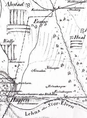 Kart Østre Toten 1819 utsnitt Evang.jpg