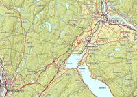 Kart som viser gårdens beliggenhet.