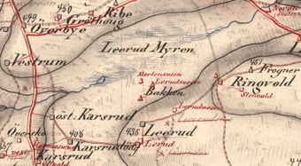 Kart 1879 Gjøvik Toten grenseområdet Lerud.jpg