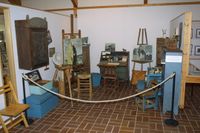 Utstyret til Harald Kihle står i Kihlegalleriet. Foto: Svend Aage Madsen (2002).