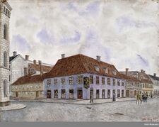 1895: Hjørnet av Kirkegata/Prinsens gate.