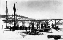 Ny Kjellerholen bru under bygging 1937.