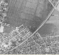 Kjerulfsgt 20 i utsnitt av luftfoto 1939. Kilde: Forsvaret.