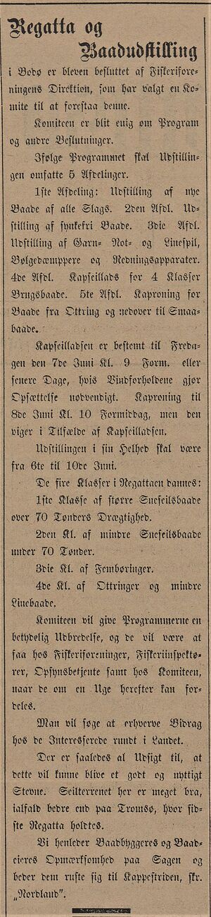 Klipp om regatta i Bodø fra Tromsø Amtstidende 28.02.1895.jpg