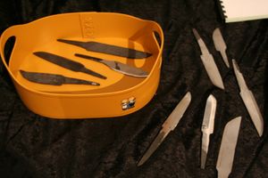 Knivblad lagd på smikurs i Stokke husflidslag.JPG