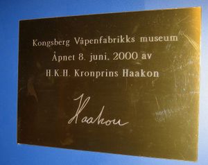 Kongsberg Våpenfabrikks museum skilt.jpg