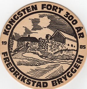 Kongsten fort 300 år ølbrikke 1985.jpg