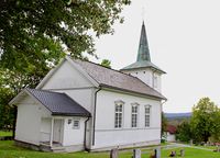 Konnerud gamle kirke sett mot øst, høsten 2015. Foto: Stig Rune Pedersen