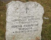 Statsråd og fylkesmann Kornelius Bergsviks grav på Vestre Aker kirkegård. Foto: Stig Rune Pedersen