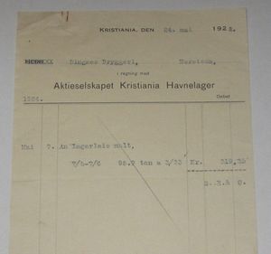 Kristiania havnelager regning 1924.JPG