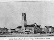 Utkast til nytt rådhus i Kristiania (1916). Foto: Severin Worm-Petersen/Norsk Teknisk Museum (1916).