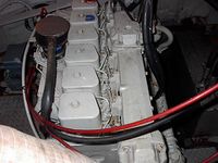 Dette er frå maskinromet om bord i Hendig, Kumingmotoren på 115 hk.