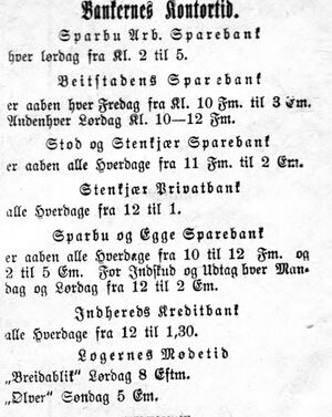 Kunngjøring om åpningstider i Mjølner 23. 10. 1899.jpg