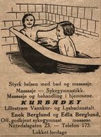 Lillestrøm Vannkur og Lysbadanstalt ble drevet av Enok og Edla Berglund. De var først i Lillestrøm, men flyttet til eget hus i Strømsalleen da krigen kom. Bussholdeplassen i Gamle Strømsveien like vei heter fortsatt Kurbadet (2022).
