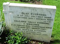 Eksempel på gravminne på den norske seksjonen av Greenwich Cemetery; familegrav, Kverndal. Foto: Stig Rune Pedersen (2019)