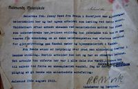 Jennys attest fra meieriskolen i Ålesund 1913 (Gårdsarkiv Kvamme/Jarl V. Erichsen)