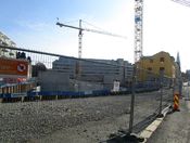 Lakkegata 55 i mars 2015. De fleste av de eldre bygningene var da revet. Foto: Stig Rune Pedersen