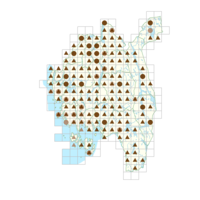Utbredelseskart rødtvetann, 5 x 5 km ruter