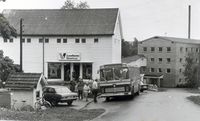 Landheim veveri med fabrikkutsalg, fotografert i 1980-åra.