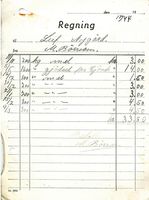 Regning fra lastebileier Magnus Børresen, som hadde mange transportoppdrag for Leif Nygård.