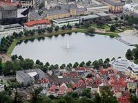 Lille Lungegårdsvann og deler av Byparken sett fra Fløyen sommeren 2015. Foto: Stig Rune Pedersen