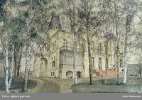 Villaen på Lille Munkengen, «Onsumslottet», ble revet i 1905. Foto: Ukjent (omkr. 1900)