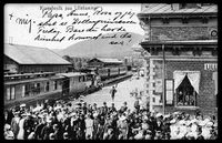 Lillehammer stasjon, kongebesøk tidlig på 1900-tallet.