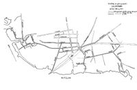 Utvikling av gate- og veinettet i Lillestrøm mellom 1886 og 1903. Kart fra Hals 1 1978, s. 165.