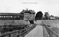 Lillestrøm stasjon år 1900. (kilde: Akershusmuseet).