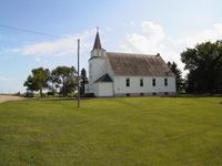 Lom Lutheran Church i Nelson Co., Nord-Dakota. Foto: Odd Sigmund Brøste (1999).