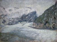 Landskapsmålaren: Lodalsbreen. Udatert. Nasjonalmuseet.