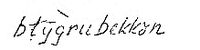 Lydskrift for den lokale uttalen av «Fisketjenna» og «Vålentjenna», ifølge Oddvar Foss i hans hovedoppgave om stedsnavn på Eiker