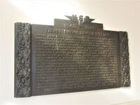 Minneplaketten over falne NSB-ansatte er også flytta til det nye monumentet. Foto: Stig Rune Pedersen (2012).