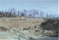 Mai 2002: Utgravingen av tunnelen er startet fra nord og det er allerede fjernet mye masse.