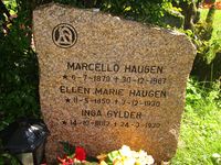 Marcello Haugens gravminne. Foto: Stig Rune Pedersen